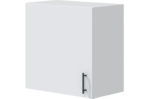 Mobelcenter, Mueble Alto de Cocina para Colgar de 60 cm, Módulo 1 Puerta Reversible, Acabado Color Blanco Brillo, Medidas: Ancho: 60 cm x Fondo: 34 cm x Alto: 59 cm (1531)