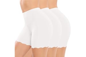 UMIPUBO Damskie spodnie gorsetowe, 3 pary, bezszwowe majtki pod spódnicą, szorty zapobiegające przywieraniu, spodenki rowerowe, bokserki z wysoką talią, krótkie legginsy, bielizna