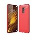 Produktbild Hunpta@ für Xiaomi pocophone F1 Slim Fiber Carbon Silikon Robuste Hülle (rot)