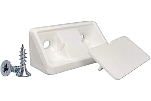 DIFORMA Juego de 100 soportes para estantes blancos de 44 x 20 x 20 mm, juntas de esquina de plástico de 90 grados, ángulo recto, tornillos incluidos (100, blanco)