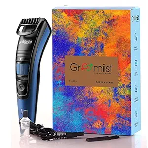 Groomiist Copper Series Corded/Cordless Beard Trimmer CS-555 with 90 Minutes Running Time & 20 Length Settings (Blue Matte Finish & Black Shinny Finish)