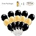 Produktbild PuTwo Luftballons Schwarz Gold, 100 Stück 12 Zoll Luftballons Gold Gold Ballons Luftballons Schwarz Ballons schwarz, Latexballons für Hollywood Party, Disco Party, 70s Party, Oscar Party, Gatsby Party