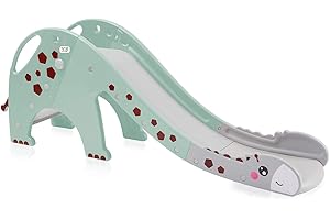 Baby Vivo Zjeżdżalnia dziecięca dla małych dzieci, z tworzywa sztucznego, żyrafa, zjeżdżalnia ogrodowa, zaokrąglone narożniki i krawędzie, do użytku wewnątrz i na zewnątrz, w kolorze turkusowym