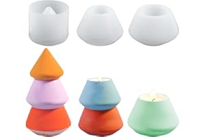 TREABEAR Confezione da 3 stampi per albero di Natale fai da te in silicone per candele, stampi in gesso per colata, candele divise