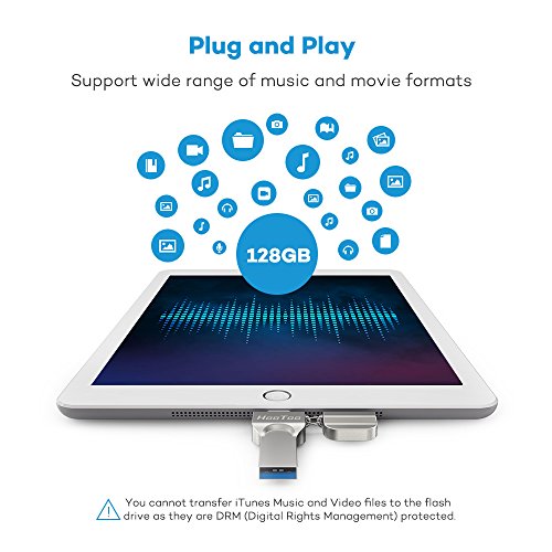 Flash Laufwerk HooToo 128GB USB Stick MFi zertifiziert mit Lightning Stecker und USB 3.0 Stecker für iPhone, iPad und Computer - 5