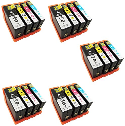 Prestige Cartridge Lexmark 150 XL - Juego de 20 cartuchos de tinta compatible con Impresora Lexmark S315, S415, S515, Pro 715, Pro 910, Pro 915, Negro/Cian/Magenta/Amarillo