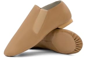 Asyusyu Jazz Shoes PU Leather Dance Shoes Slip On with Elastics Modern Dance Shoes for Kids