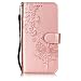 Produktbild Huawei Honor 9 Hülle,Huawei Honor 9 Case,Carols [Löwenzahn]Design Muster Prägemuster Design Folio Cover Wallet im Bookstyle mit Standfunktion Karteneinschub und Magnetverschluß Etui für Huawei Honor 9 - Rosa A