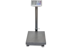 AgoraDirect - Báscula Industrial 300kg/50g, Pantalla LCD Digital, Plegable, Balanza De Plataforma Reforzada 40x50cm, Acero Tratada Térmicamente, Báscula De Paquetes Postales Para Pesaje