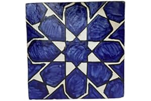 ARTIGIANATO VULCANO Mattonella piastrelle marocchine 10 x 10 in ceramica dipinta a mano di Fes.