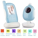 VOSMEP 2017 Neu Video Baby Monitor Babyphone mit Kamera Drahtloser Digital mit Smart Touch Screen + Gegensprechfunktion + Nachtsicht + Lullabies + Temperatursensor BM024