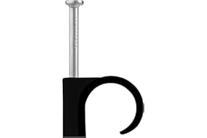 DEBFLEX - Bridas/Sujeta Cables - Fijación de Cables Eléctricos a la Pared - Abrazadera + Punta - Negro - ⌀ 8/12 mm - Paquete de 100