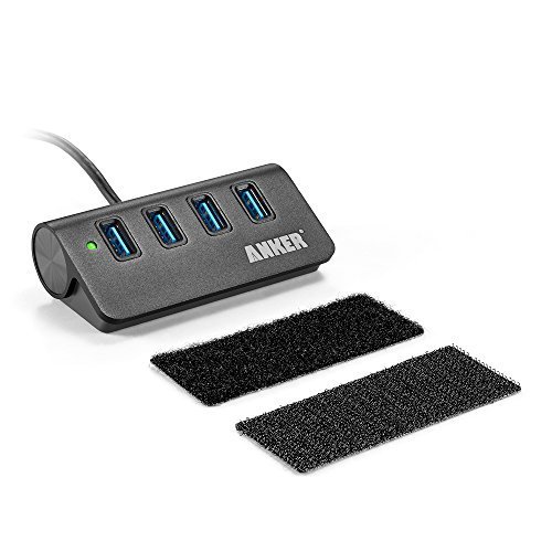 Anker Bus-Powered Mobiler USB 3.0 4-Port Hub, Aluminum Hub mit 0.6 m USB 3.0 Kabel designt für Apple MacBook, MacBook Air, MacBook Pro, MacMini, iMac, MacPro und PCs (Schwarz) - 2