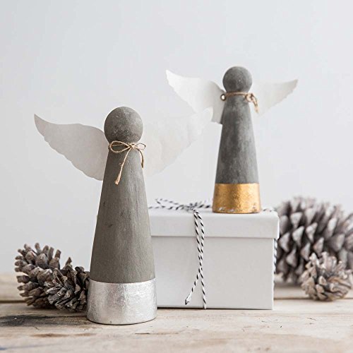 WINTERLUFT stehender Gartenengel groß/silber Höhe: 18cm - 2
