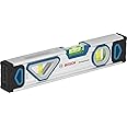 Bosch Professional - Nivel de burbuja magnético (25 cm, burbuja de doble visión)