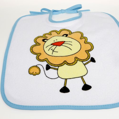 natubini Lätzchen 7-er Set, bunte Safari-Freunde, 7-Tage-Lätzchen Set aus weißem flauschigem Frottee mit Jersey-Einfassung, Einheitsgröße - 8