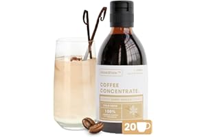 ‎DRINKWHITE DrinkWhite™ Kaffeekonzentrat Vanilla Latte - flüssig [Reicht für 20 Kaffees] 100% Arabica | Zuckerreduziert | Cold Brew | perfekt für heißen & kalten Kaffee