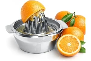 AEX Citrus Juicer Lemon Squeezer - Stainless Steel Manual Juicer Hand Press for Fresh Lemon & Orange Juice, Multi-Purpose Dishwasher Safe Kitchen Juicing Tool with Strainer