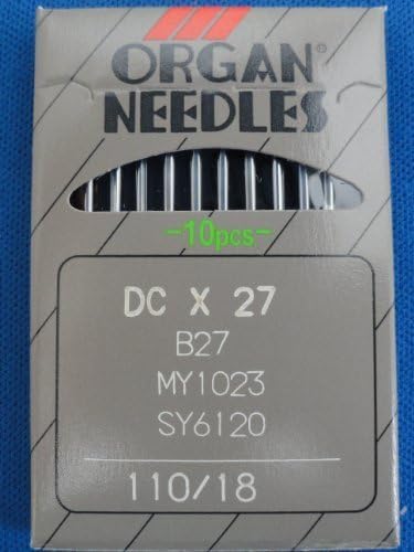 INDUSTRIAL OVERLOCK MACHINE NEEDLES B27 ORGAN FOR, BROTHER, JUKI, ETC SIZE 110/18