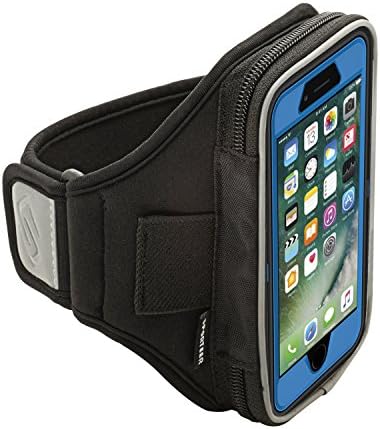 Sporteer Velocity V6 Armband for iPhone X, iPhone 8, iPhone 7/6S, Galaxy S9, Galaxy S8, S8 Active, S7, S7 Edge, Google Pixel 2, LG V30, G6, Moto G5S, X4, Xperia XZ1 and Many Other Phones/Cases (Small Strap, Black)