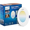 Philips Smart Wi-Fi LED Downlighter 5-Watt Round Wiz Connected Compatible with Amazon Alexa and Google Assistant (Warm White/White + Dimmable)