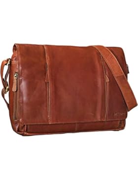 STILORD 'Erik' Vintage Schultertasche Leder braun 15,6 Zoll Notebooktasche Umhängetasche Herren und Damen Unitasche...