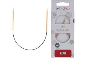 KnitPro Aiguilles à tricoter fixes Zing – Épingles à tricoter circulaires 22,5 cm x 2,25 mm