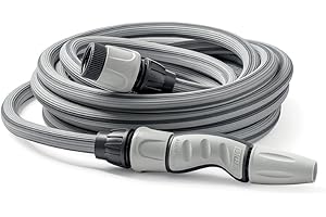 G.F. SRL Aquago Easy-15 zestaw nawadniający z wysuwaną rurą do 15 m, możliwość naprawy, z akcesoriami do nawadniania ogrodów, kwiatów, roślin i ogrodu