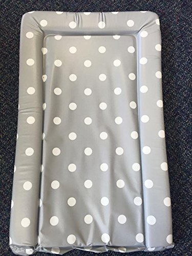 Deluxe Unisex Baby Waterproof Changing Mat with Raised Edges - Unique Grey with White Spot Design