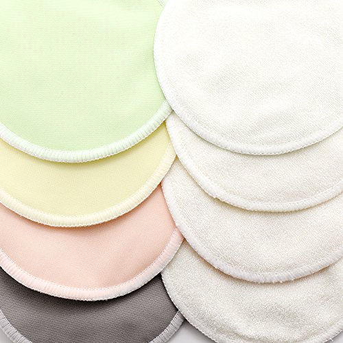 Best waschbar Bio Bambus Stilleinlage mit Wäschekorb und Tuch Tasche von smartfami, wiederverwendbar Stilleinlagen,, wasserdicht, auslaufsicher BH Pads, saugstark, hypoallergen, Stillen - 2