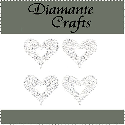 4 Clear Hearts Diamante Vajazzle Rhinestone Body Gems - created exclusively for Diamante Crafts