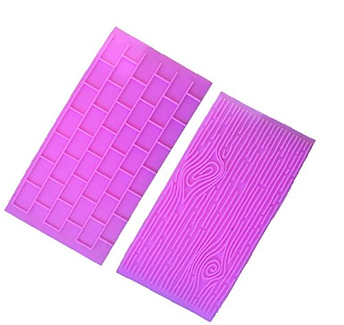 2/Set Textur Silikon Form, Baum Rinde + Brick Wall Muster Silikon Backmatte Fondant Kuchen dekorieren Tools Bakeware Pad geprägt Backform Küche Supplies - 6