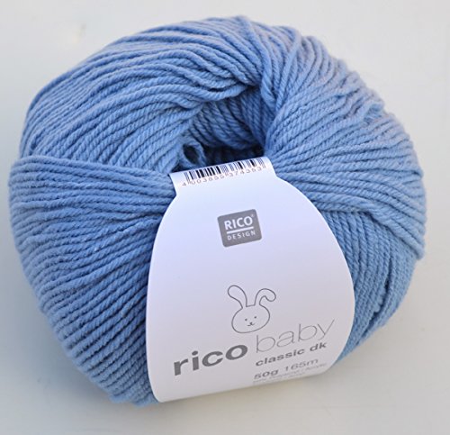 Rico Baby classic dk Farbe 14 blau weiche Babywolle, Wolle zum Stricken und Häkeln