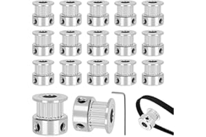 Nothers 14 Stück GT2 Aluminium Zahnriemenscheibe, 20 Zähne, 8mm Bohrung, 6mm Breite, für 3D Drucker