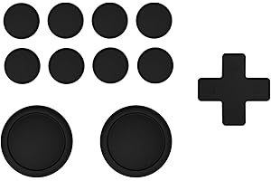 playvital Copri Analogici Tasti Silicone per Nintendo Switch/OLED, Cover Levette Analogiche per Joycon, Adesivi Pulsanti Dpad Gommini per Nintendo Switch Lite-Nero