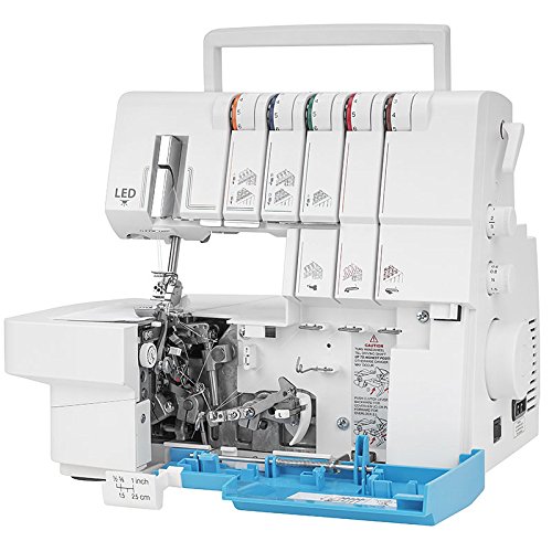 easy lock and cover, Coverlock-Maschine + Overlock-Maschine -- Einfädelhilfe -- 24 Sticharten -- Differentialtransport | Coverstich-Maschine, Covermaschine für Saumabschlüsse & Coverstitch | Nähmaschine zum Nähen von Cover Lock + Overlockstich
