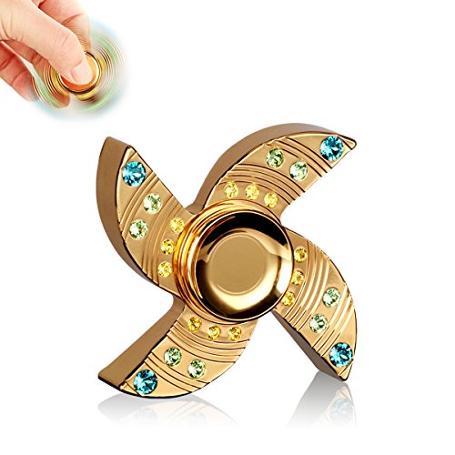 MixMart Hand Spinner Fidget Spinner Hand spinner Finger spinner Toy TOY Ball bearing of ceramics High speed of super-durability 23-minute average spin (golden square) MixMart Hand Spinner Fidget Spinner Hand spinner Finger spinner Toy TOY Ball bearing of ceramics High speed of super-durability 23-minute average spin (golden square)