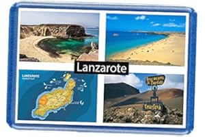 MILLHOUSE PRINTS Lanzarote Fridge Magnet - Large Size (7cm x 4.5cm) - Gift Idea - Tourism