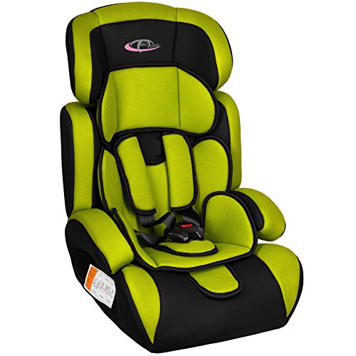 TecTake 400573 Autokindersitz Gruppe I/II/III 9-36 kg 1-12 Jahre, grün/schwarz