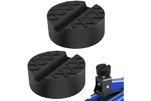 Jack Pad, TengKo 2 Pack Universal Slotted Rubber Jack Pad Frame Rail Protector 65mm/2.56 inch Diameter