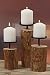 Produktbild 3er-Set Kerzenleuchter Kerzenständer "Tempe" Holz - H14/18,5/23,5cm