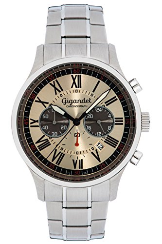 Gigandet Quarz Herren-Armbanduhr Vernissage Chronograph Uhr Datum Analog Edelstahlarmband Champagner G47-004 Gigandet Quarz Herren-Armbanduhr Vernissage Chronograph Uhr Datum Analog Edelstahlarmband Champagner G47-004