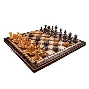 ajedrez A estrenar Cereza Damas de Madera Set 35cm x 35cm