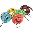 Ultra Flexible Double Stretchable Multipurpose Bungee Cord Rope for Luggage Strap Tying Behind Bikes Cycle Car Home use Hanging Clothes - 170 CM. Length - 2.5 cm Width - 2 Pcs. Set - Multi Color