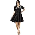 Stylum Women's Solid & Embroidered Cotton Flared Midi Dress