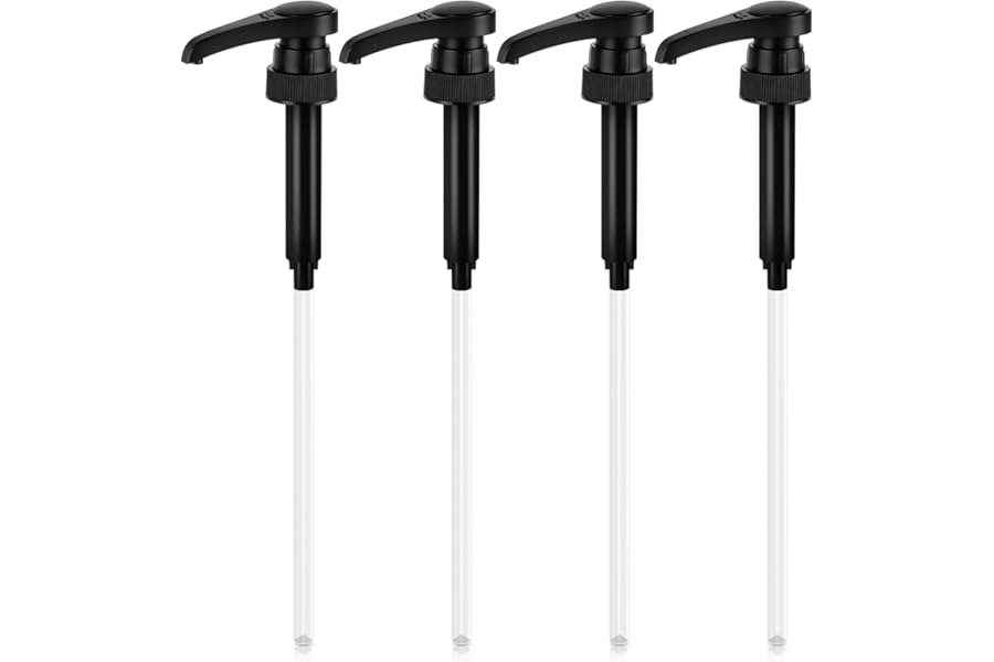 MOXYOY 4 PCS Coffee Syrup Pump, Reusable Coffee Syrup Pump Dispenser Simply Syrup Bottle 750ml for Home, Office, Coffee Bar