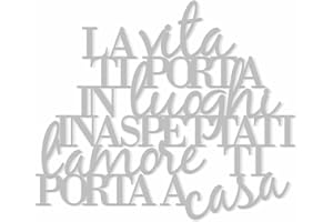 DECLEA HOME DECOR Decorazione Murale Frase Scritta su Legno La Vita Ti Porta in luoghi inaspettati, Scritta in Legno Famiglia casa per Decorare Le pareti