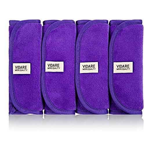 Preisvergleich Produktbild (4-Pack) Premium Abschminktücher inkl. Abschminkanleitung [40x18cm] mit 24 Monate Garantie von VIDARE - Hypoallergene Gesichtsreinigungstücher oder Make-Up-Entferner Tücher für optimale Gesichtspflege › waschbar & wiederverwendbar