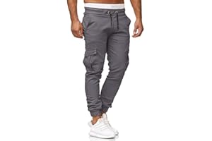 ORANDESIGNE Homme Pantalons Cargo Casual Sport Jogging Slim Fit Militaire Montagne Baggy Pantalon Multi Poches Grande Taille
