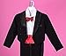Dressy Daisy Baby Boys' 5 Pcs Set Formal Tuxedo Suit With Tail Baptism Christening Outfit Pageboy Suits Size 6-9 Months Black Red